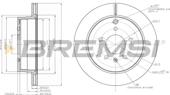 Bremsi CD7660V - Əyləc Diski furqanavto.az