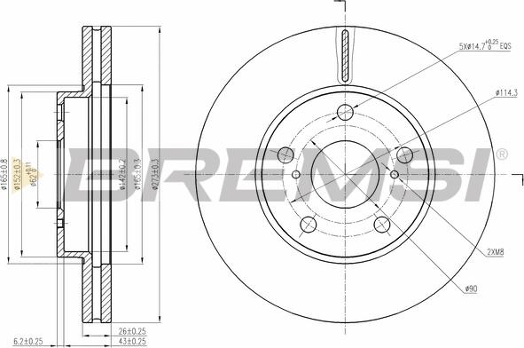 Bremsi CD7668V - Əyləc Diski furqanavto.az