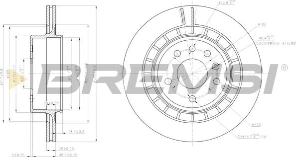 Bremsi CD7604V - Əyləc Diski furqanavto.az