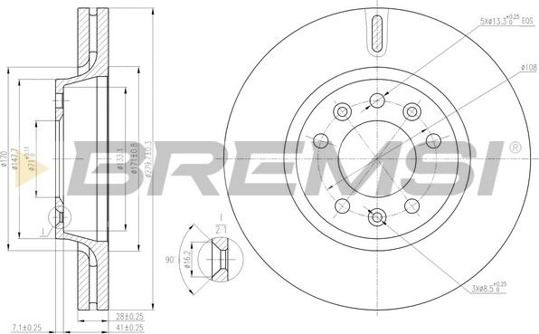 Bremsi CD7601V - Əyləc Diski furqanavto.az