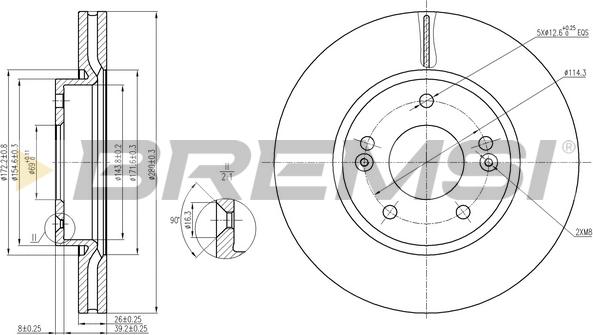 Bremsi CD7619V - Əyləc Diski furqanavto.az