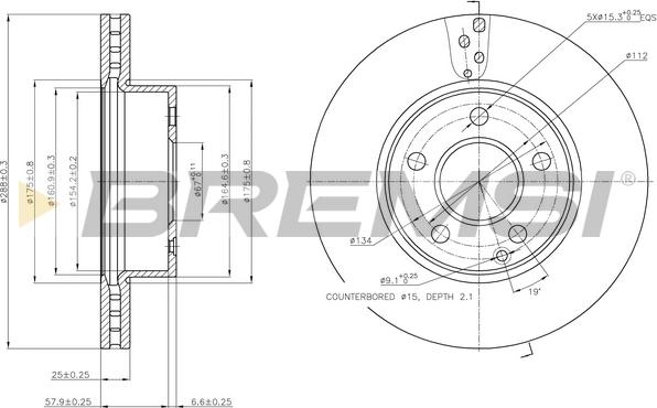 Bremsi CD7688V - Əyləc Diski furqanavto.az