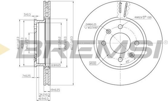 Bremsi CD7636V - Əyləc Diski furqanavto.az