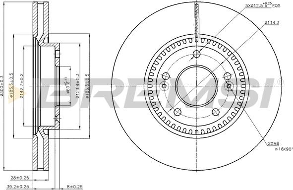 Bremsi CD7630V - Əyləc Diski furqanavto.az