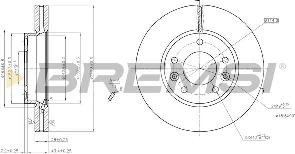 Bremsi CD7629V - Əyləc Diski furqanavto.az