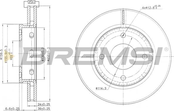 Bremsi CD7621V - Əyləc Diski furqanavto.az