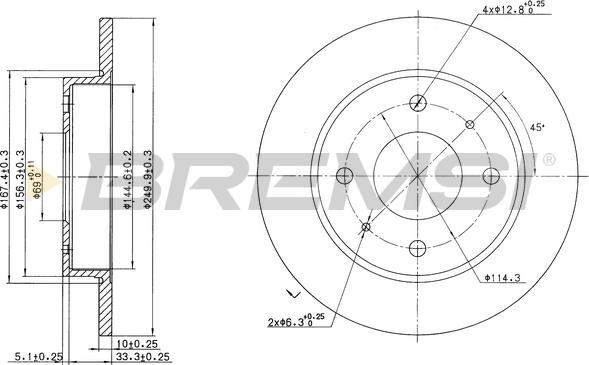 Bremsi CD7622S - Əyləc Diski furqanavto.az