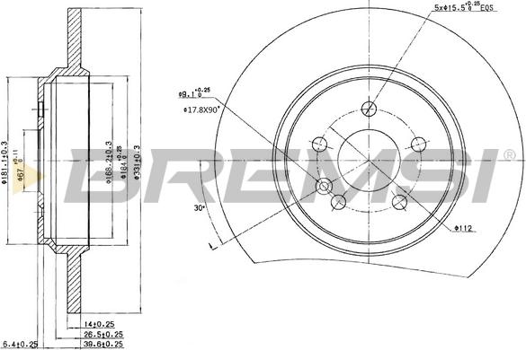 Bremsi CD7099S - Əyləc Diski furqanavto.az