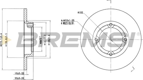 Bremsi CD7098S - Əyləc Diski furqanavto.az