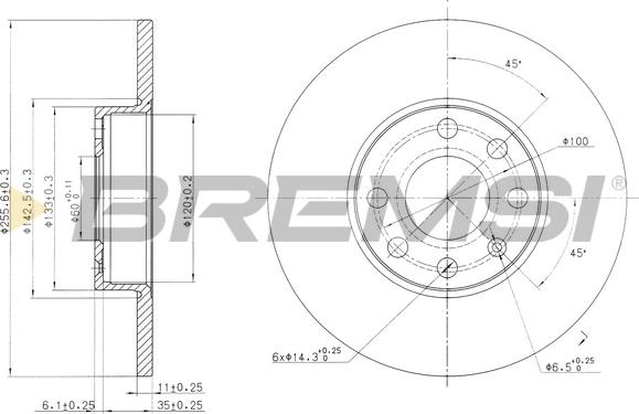 Bremsi CD7040S - Əyləc Diski furqanavto.az