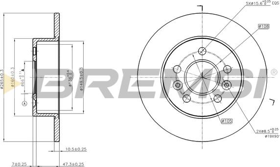 Bremsi CD7056S - Əyləc Diski furqanavto.az