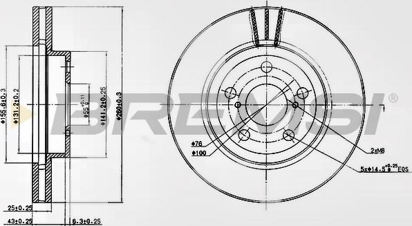 Bremsi CD7064V - Əyləc Diski furqanavto.az