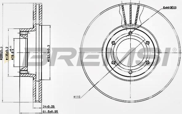 Bremsi CD7067V - Əyləc Diski furqanavto.az