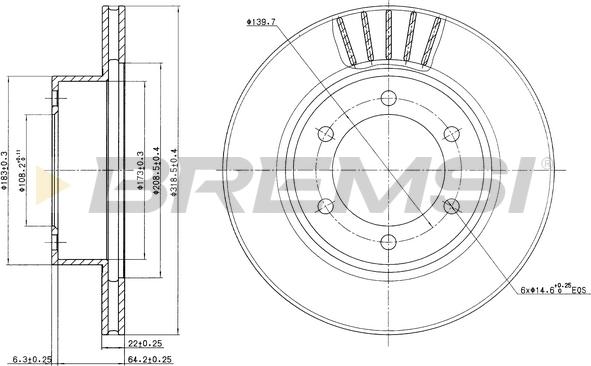 Bremsi CD7008V - Əyləc Diski furqanavto.az