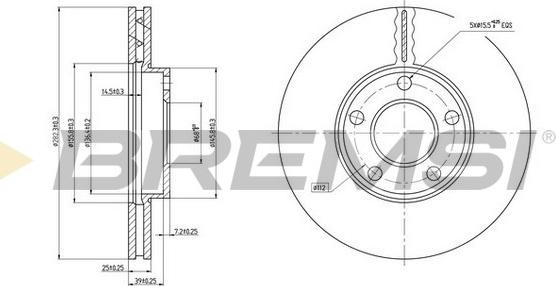 Bremsi CD7014V - Əyləc Diski furqanavto.az