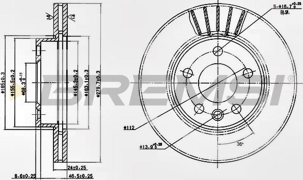 Bremsi CD7010V - Əyləc Diski furqanavto.az