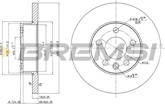 Bremsi CD7011S - Əyləc Diski furqanavto.az