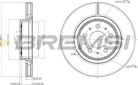 Bremsi CD7031V - Əyləc Diski furqanavto.az