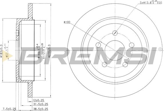 Bremsi CD7026S - Əyləc Diski furqanavto.az