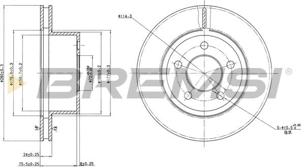 Bremsi CD7027V - Əyləc Diski furqanavto.az