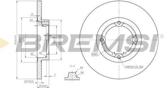 Bremsi CD7076S - Əyləc Diski furqanavto.az