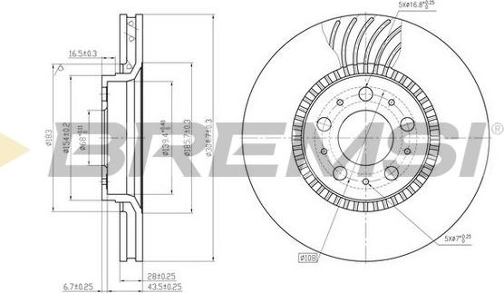 Bremsi CD7078V - Əyləc Diski furqanavto.az