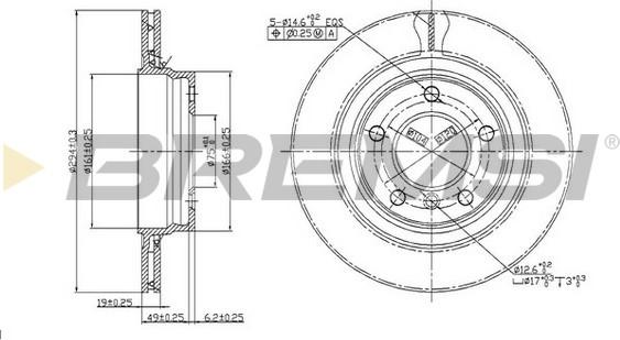 Bremsi CD7073V - Əyləc Diski furqanavto.az