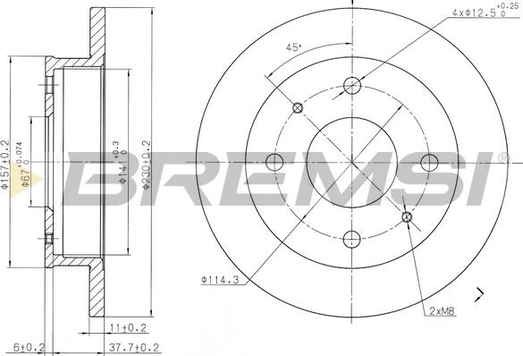 Bremsi CD7077S - Əyləc Diski furqanavto.az