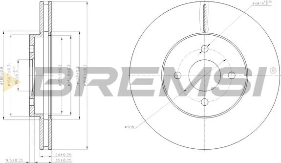 Bremsi CD7195V - Əyləc Diski furqanavto.az