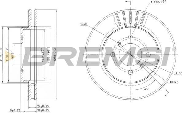 Bremsi CD7193V - Əyləc Diski furqanavto.az