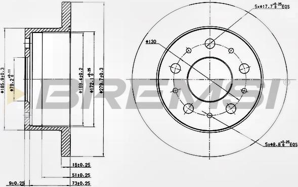 Bremsi CD7145S - Əyləc Diski furqanavto.az