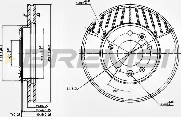 Bremsi CD7146V - Əyləc Diski furqanavto.az