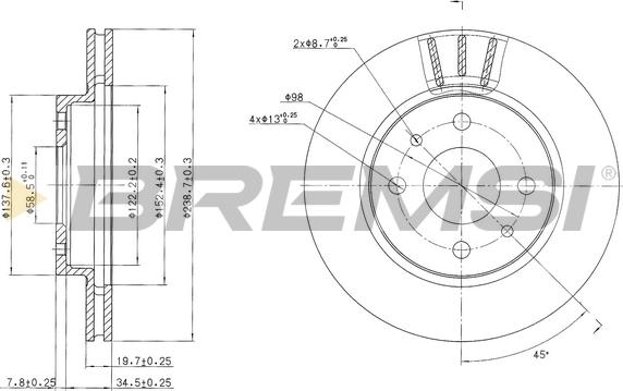 Bremsi CD7142V - Əyləc Diski furqanavto.az