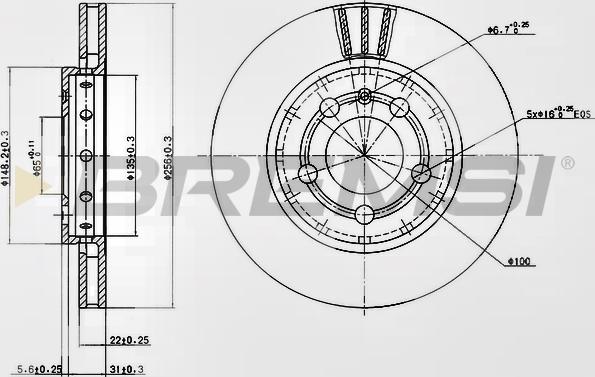 Bremsi CD7154V - Əyləc Diski furqanavto.az