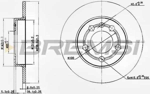 Bremsi CD7155S - Əyləc Diski furqanavto.az