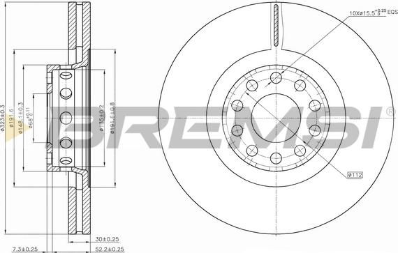 Bremsi CD7150V - Əyləc Diski furqanavto.az