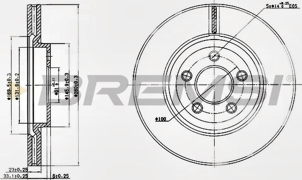 Bremsi CD7153V - Əyləc Diski furqanavto.az