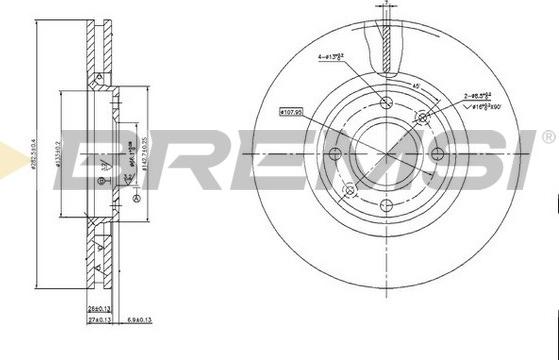 Bremsi CD7152V - Əyləc Diski furqanavto.az