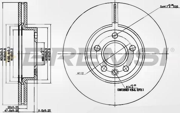 Bremsi CD7160V - Əyləc Diski furqanavto.az