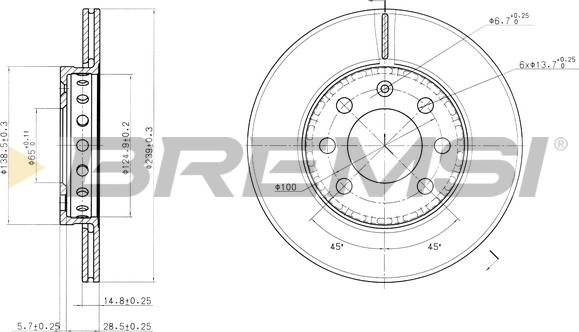 Bremsi CD7161V - Əyləc Diski furqanavto.az