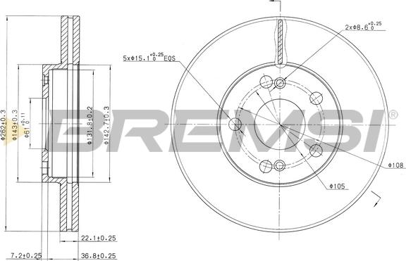 Bremsi CD7167V - Əyləc Diski furqanavto.az