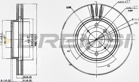 Bremsi CD7119V - Əyləc Diski furqanavto.az