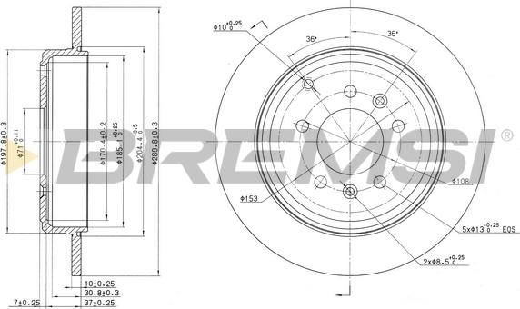 Bremsi CD7115S - Əyləc Diski furqanavto.az