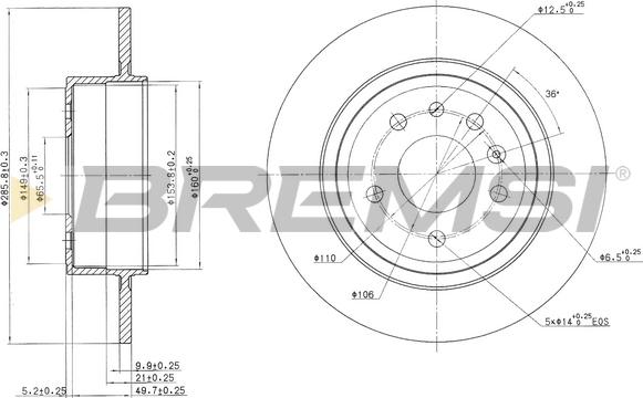 Bremsi CD7116S - Əyləc Diski furqanavto.az