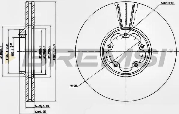 Bremsi CD7112V - Əyləc Diski furqanavto.az