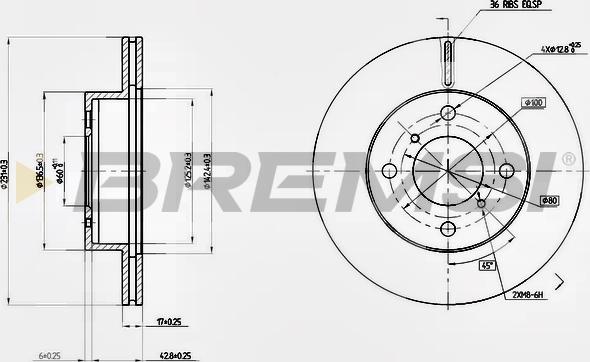 Bremsi CD7117V - Əyləc Diski furqanavto.az