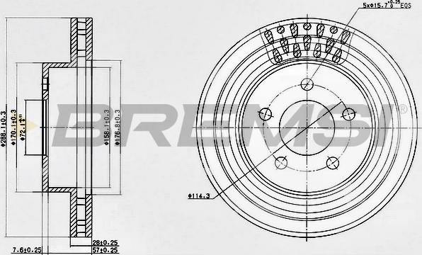 Bremsi CD7184V - Əyləc Diski furqanavto.az