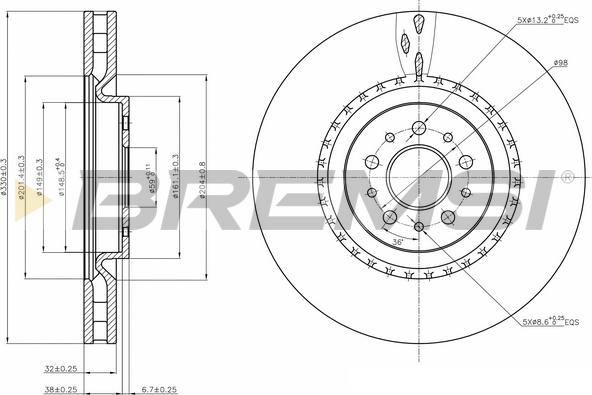 Bremsi CD7183V - Əyləc Diski furqanavto.az