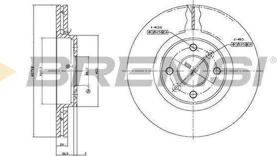 Bremsi CD7124V - Əyləc Diski furqanavto.az