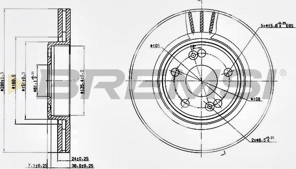 Bremsi CD7123V - Əyləc Diski furqanavto.az